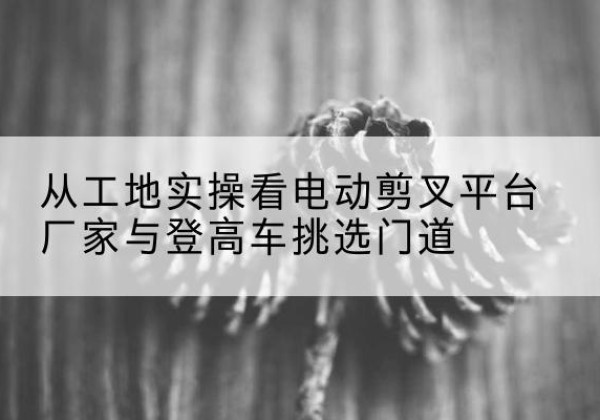 天津电动剪叉升降平台厂家-从工地实操看电动剪叉平台厂家与登高车挑选门道